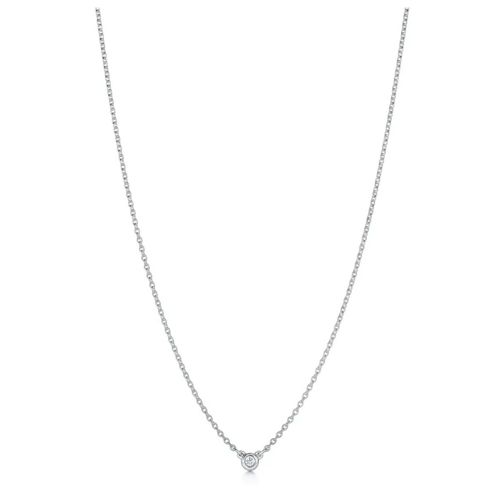Tiffany & Co Single Diamond Pendant in Silver